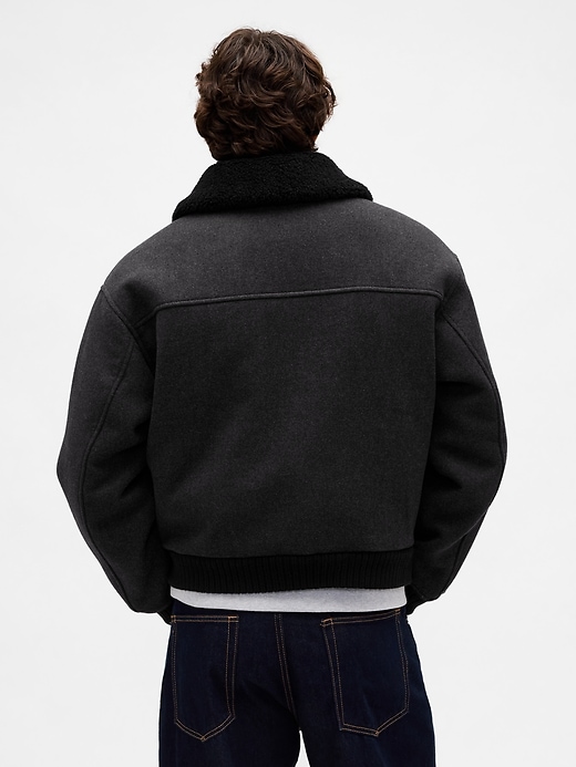 giacca bomber rilassata in misto lana