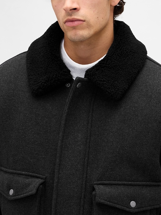 giacca bomber rilassata in misto lana