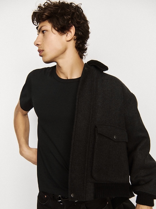 giacca bomber rilassata in misto lana