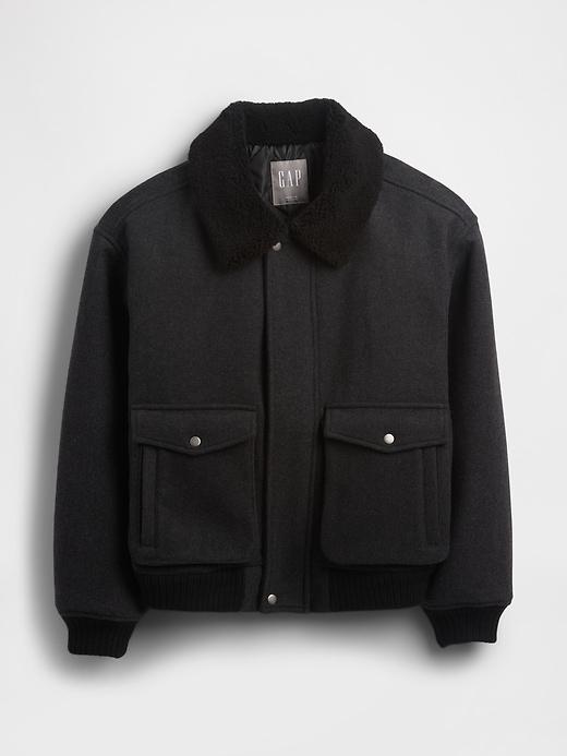 giacca bomber rilassata in misto lana