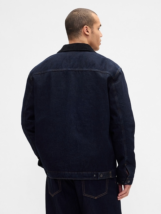 giacca chore con cerniera e fodera in denim