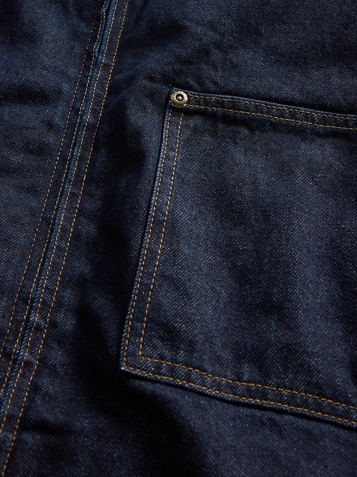 giacca chore con cerniera e fodera in denim