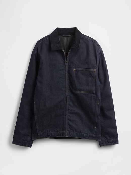 giacca chore con cerniera e fodera in denim