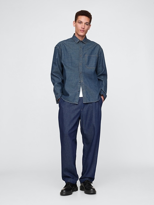 pantaloni a spina di pesce in denim ultra morbido