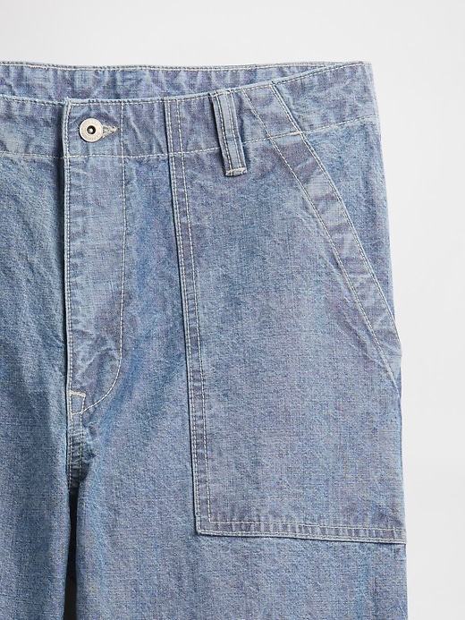 jeans larghi in chambray pesante
