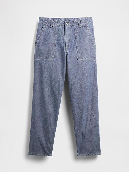 jeans larghi in chambray pesante