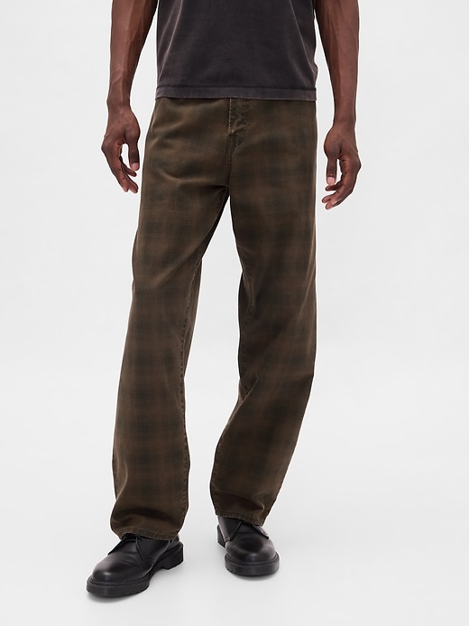 jeans larghi in tela scozzese