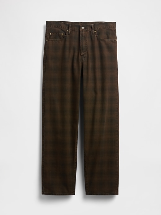jeans larghi in tela scozzese