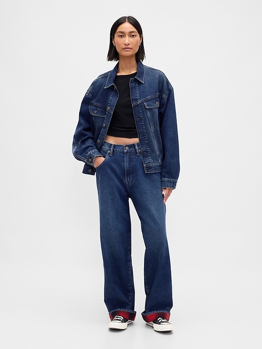 jeans extra larghi foderati in flanella per adulti di stranger things