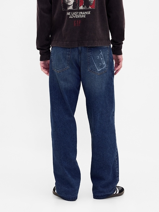jeans extra larghi foderati in flanella per adulti di stranger things
