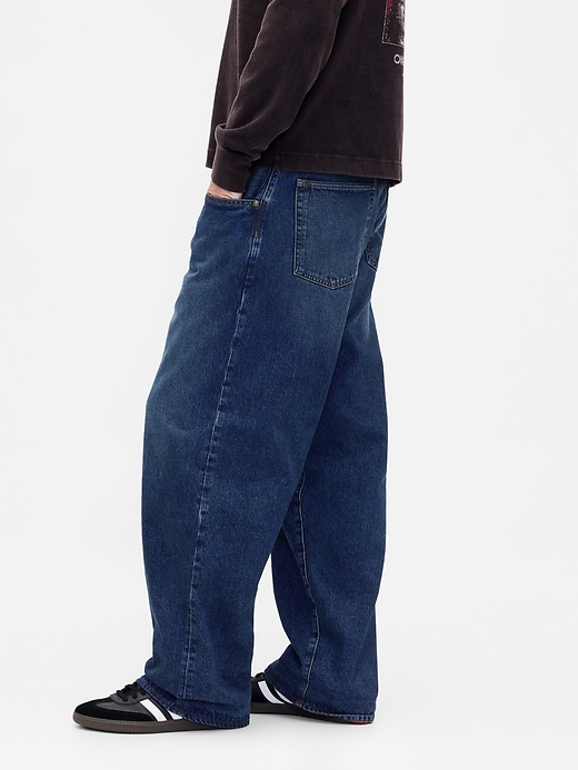 jeans extra larghi foderati in flanella per adulti di stranger things