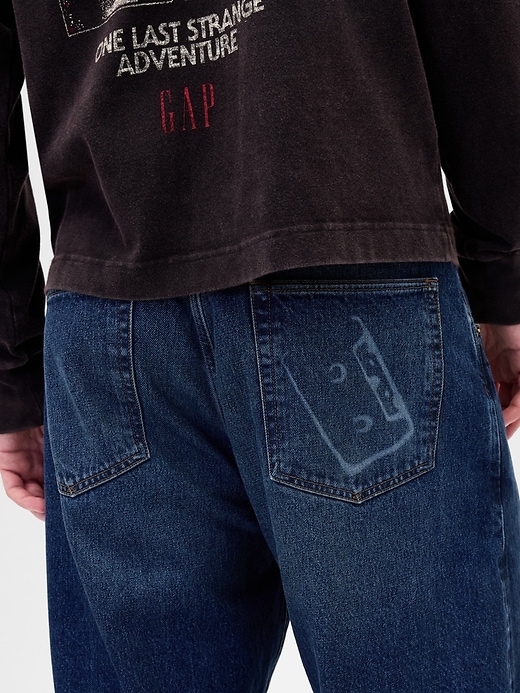 jeans extra larghi foderati in flanella per adulti di stranger things