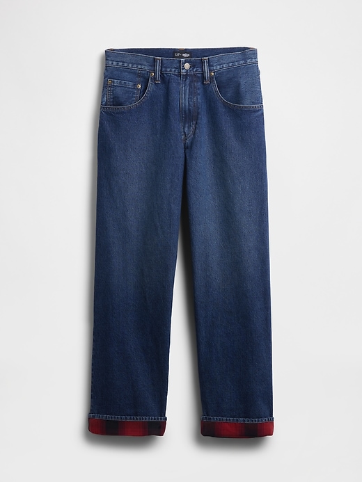 jeans extra larghi foderati in flanella per adulti di stranger things