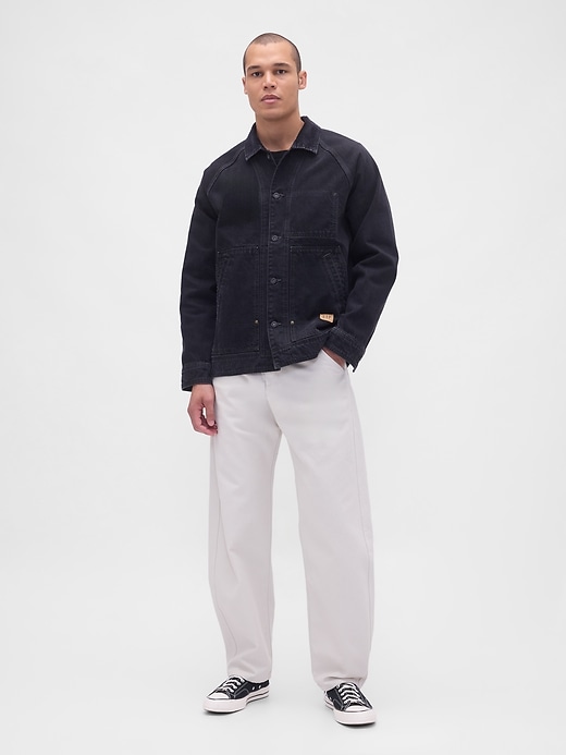 pantaloni in tela color cachi