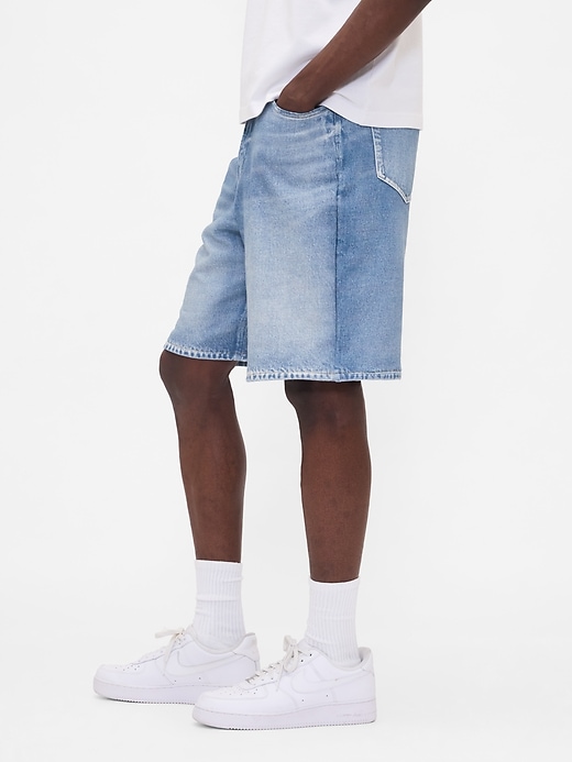 gap × bÉis pantaloncini larghi in denim lavorato a maglia per adulti