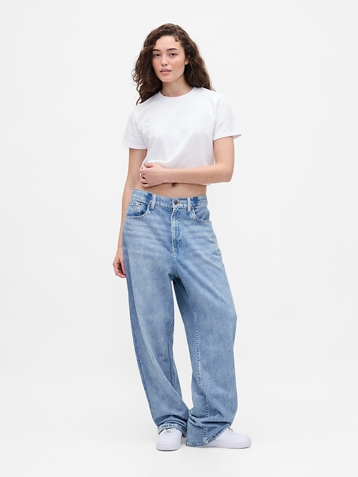 gap × jeans larghi in denim lavorato a maglia bÉis