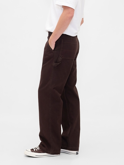 pantaloni larghi da carpentiere in tela anni 90