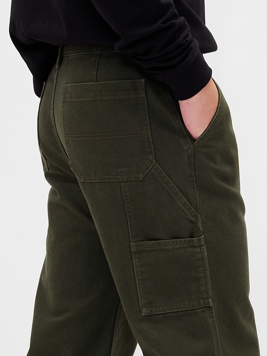 pantaloni larghi da carpentiere in tela anni 90