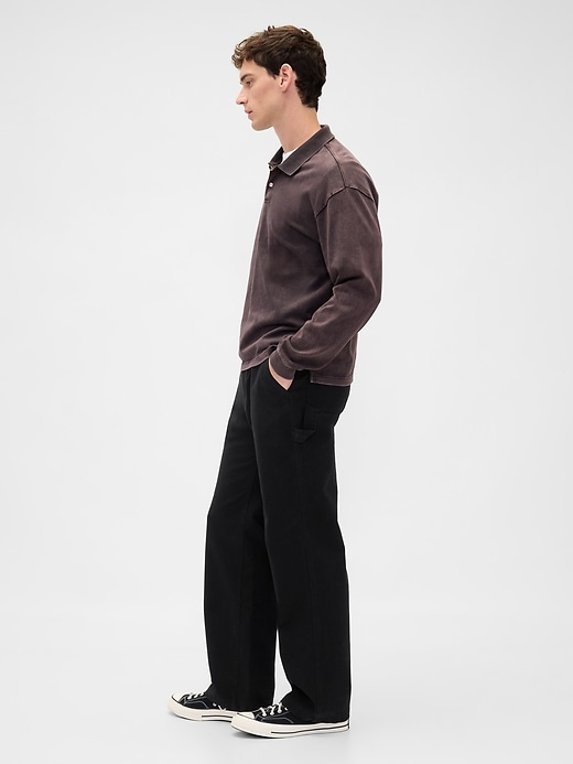 pantaloni larghi da carpentiere in tela anni 90