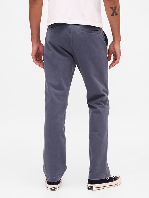 pantaloni cachi dritti e rilassati in twill pesante
