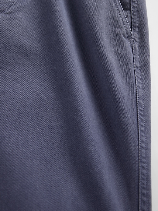 pantaloni cachi dritti e rilassati in twill pesante