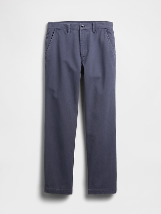 pantaloni cachi dritti e rilassati in twill pesante