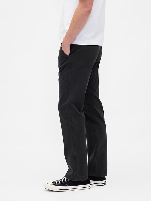 pantaloni cachi dritti e rilassati in twill pesante
