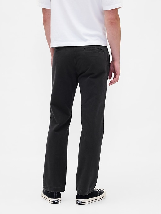 pantaloni cachi dritti e rilassati in twill pesante