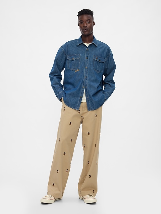 camicia western in denim gap × disney
