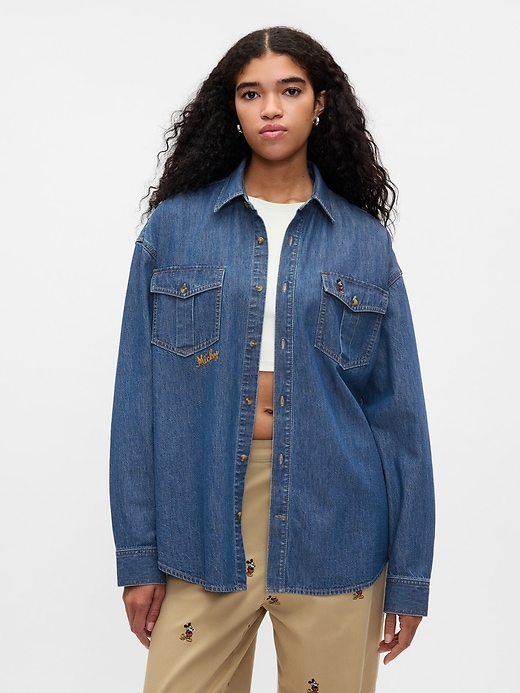 camicia western in denim gap × disney