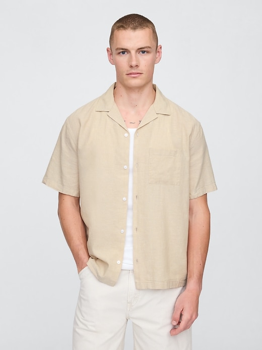 camicia in lino e cotone