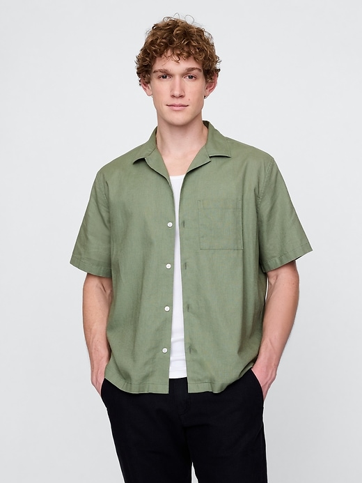 camicia in lino e cotone