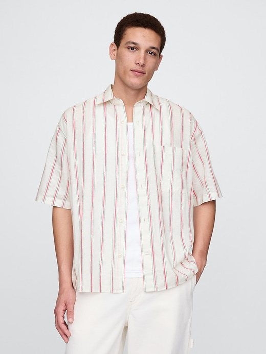 camicia in lino e cotone