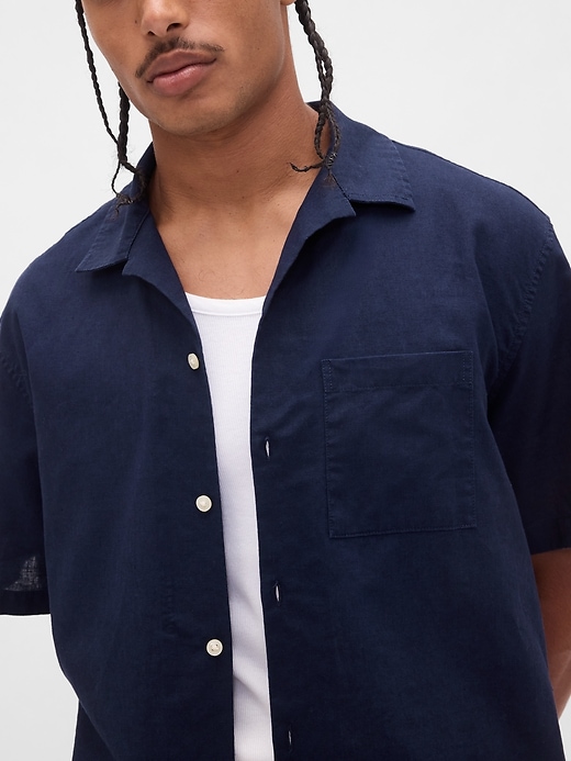 camicia in lino e cotone