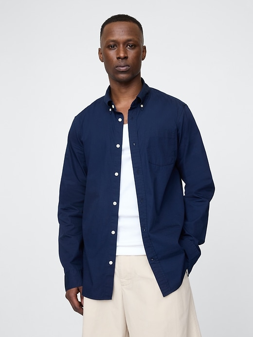camicia classica in popeline di cotone biologico
