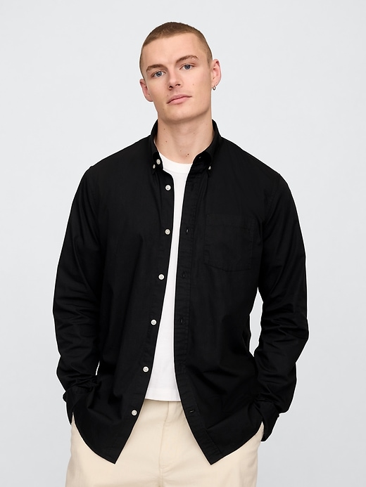 camicia classica in popeline di cotone biologico