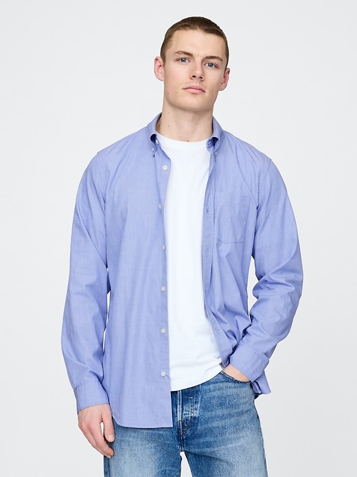camicia classica in popeline di cotone biologico