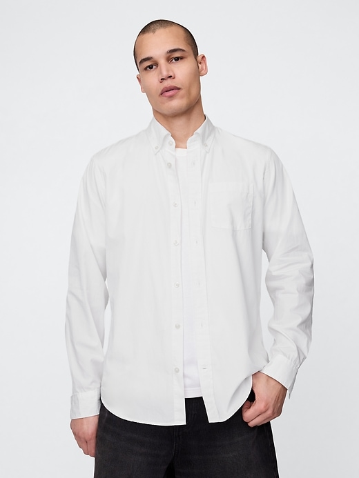 camicia classica in popeline di cotone biologico