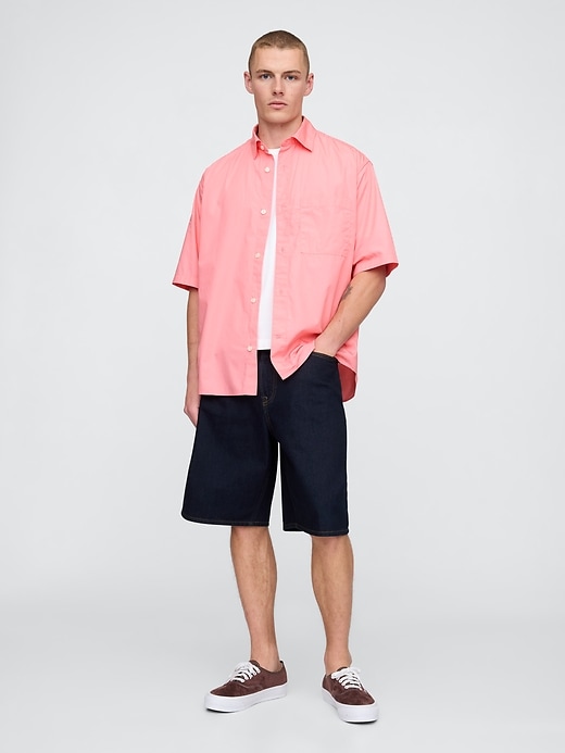 camicia oversize in popeline di cotone biologico