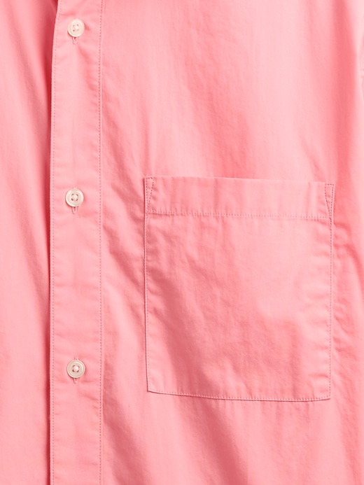 camicia oversize in popeline di cotone biologico