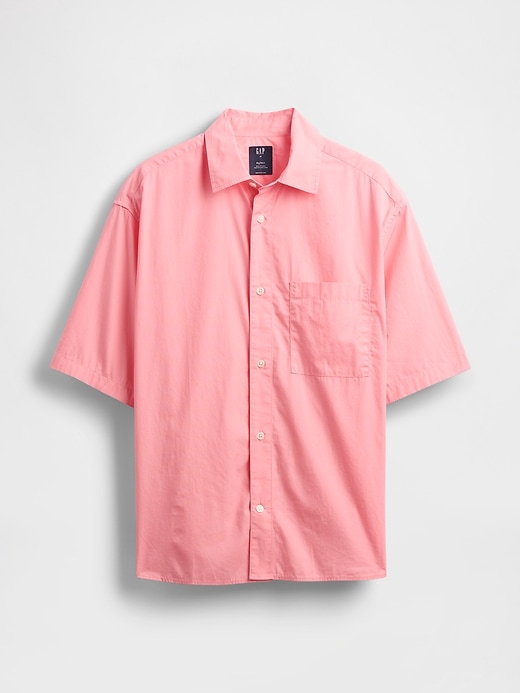 camicia oversize in popeline di cotone biologico