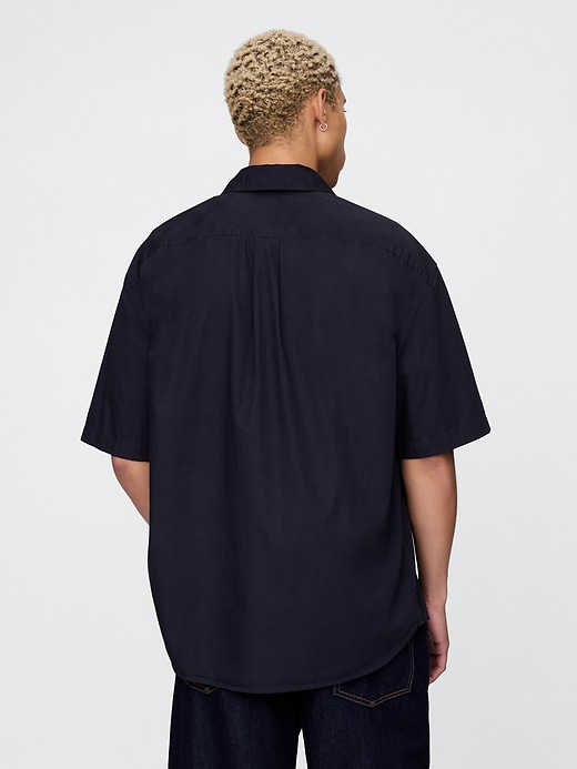 camicia oversize in popeline di cotone biologico