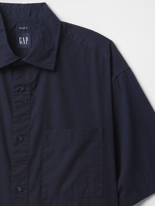 camicia oversize in popeline di cotone biologico