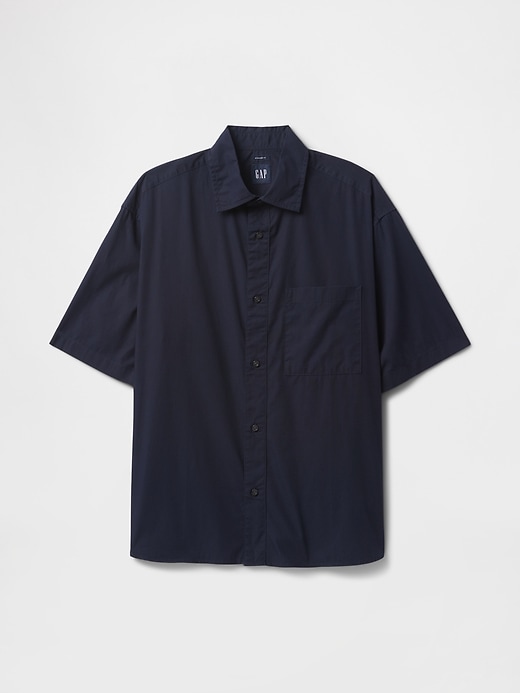camicia oversize in popeline di cotone biologico