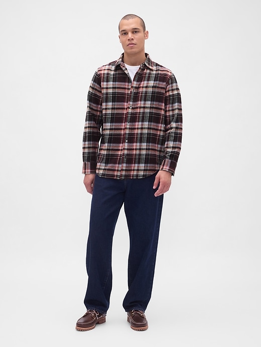 camicia in flanella rilassata in cotone biologico