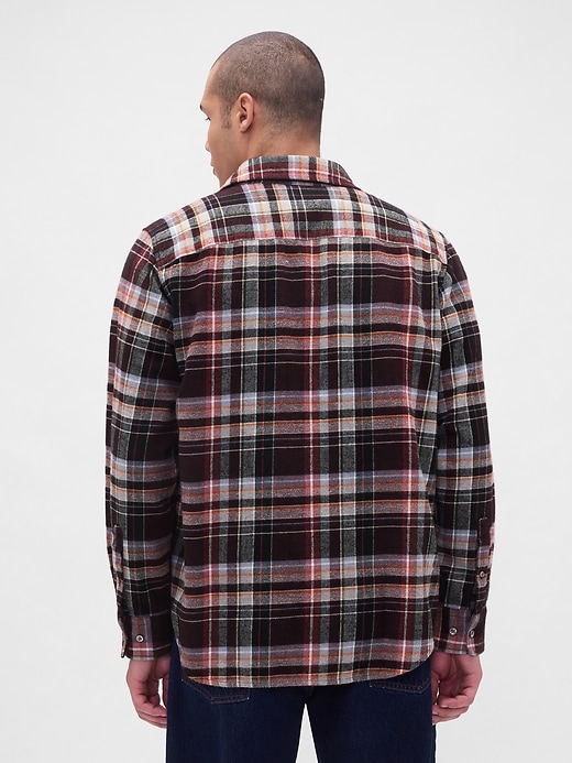 camicia in flanella rilassata in cotone biologico