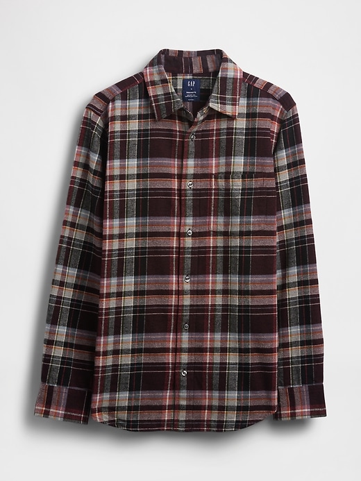 camicia in flanella rilassata in cotone biologico