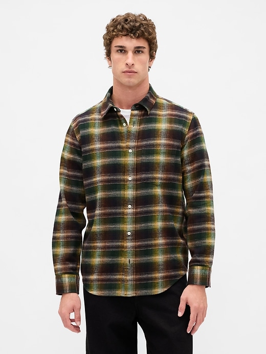 camicia in flanella rilassata in cotone biologico
