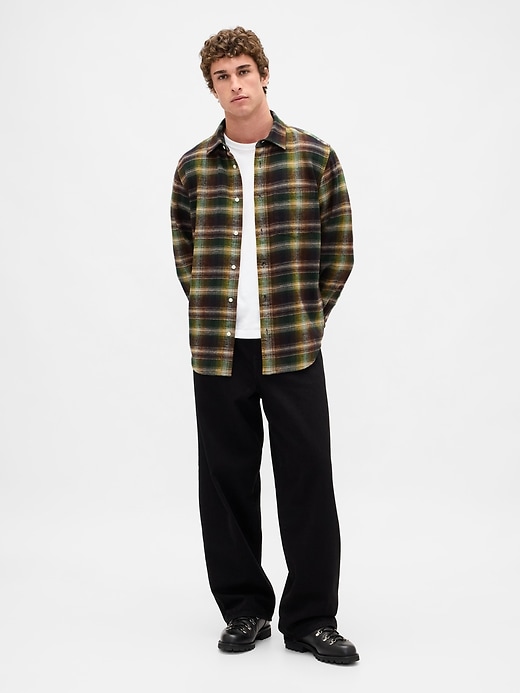camicia in flanella rilassata in cotone biologico
