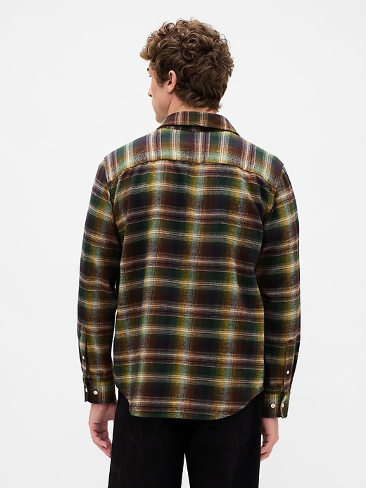 camicia in flanella rilassata in cotone biologico